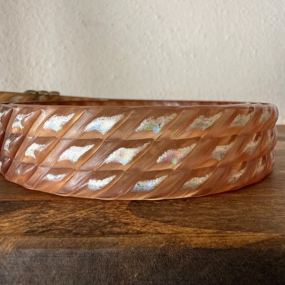 Vintage Lucite Style Translucent Carved Belt 36